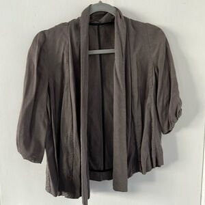 Grey unstructured blazer 3/4 sleeve